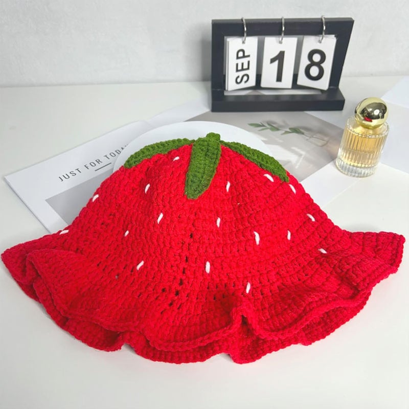 Busnos Crochet Bucket Hats for Women Handmade Hat Cute Foldable Knitted Hats for Women - Image 3